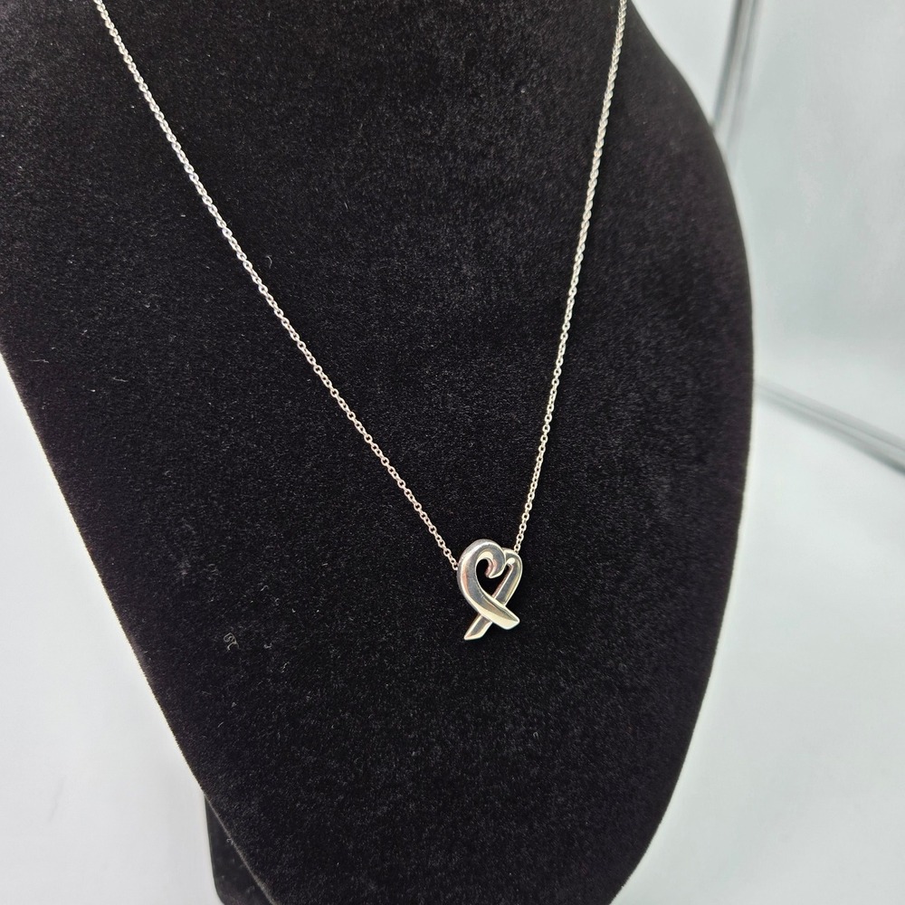 Tiffany‎ & Co. Paloma Picasso Loving Heart Sterling Silver Pendant Necklace - Picture 8 of 10